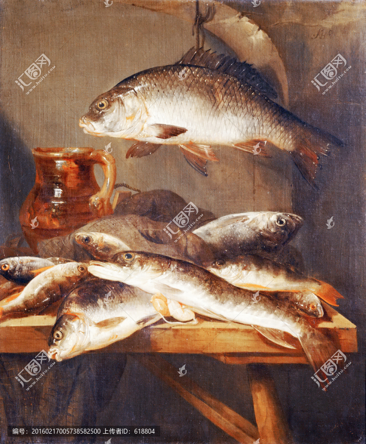 魚,動物油畫