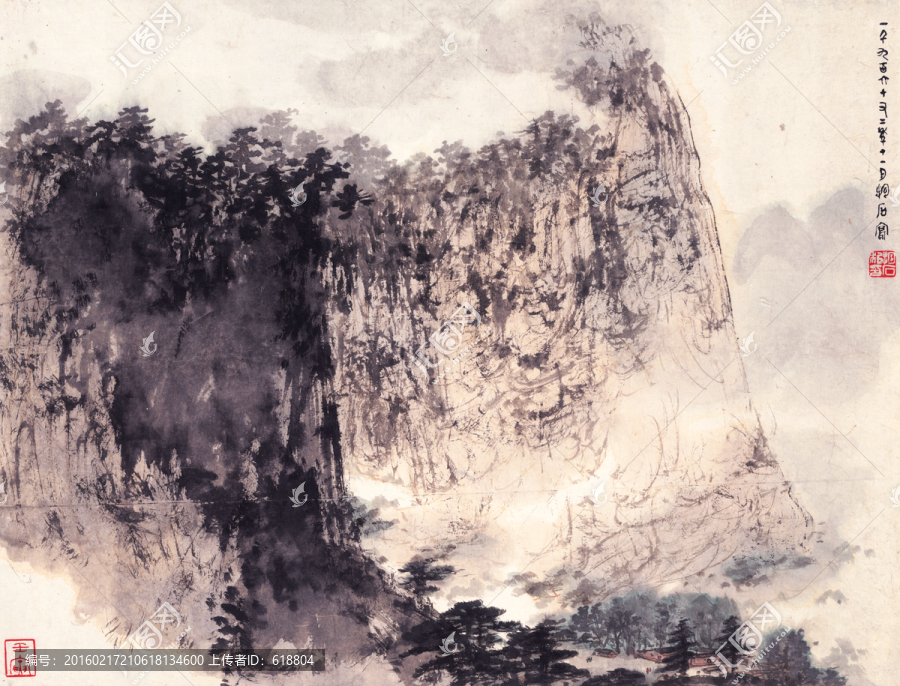 傅抱石,山水