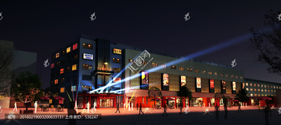 商業(yè)區(qū)建筑外觀設計效果圖夜景