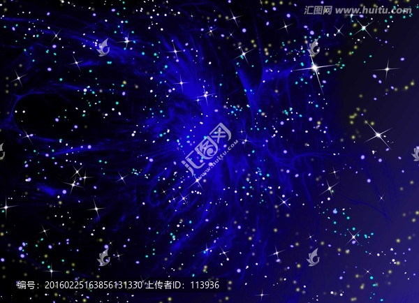 藍色絢麗背景,星云