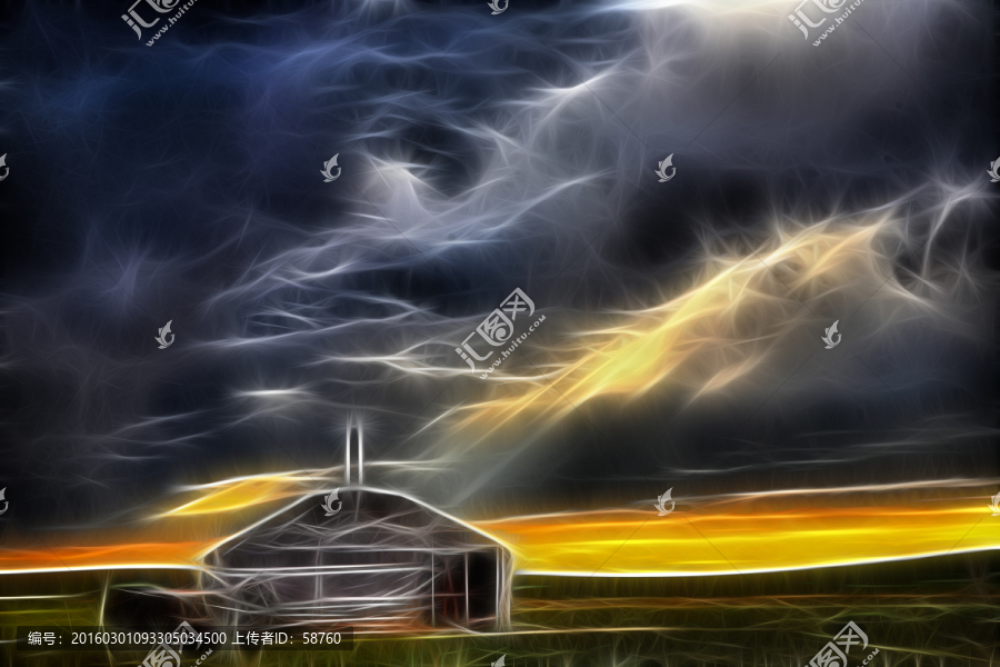電腦畫,蒙古包