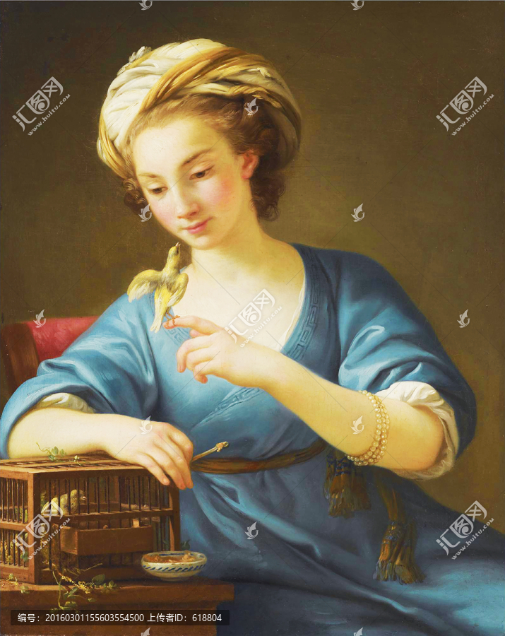 少女美女宮廷人物油畫