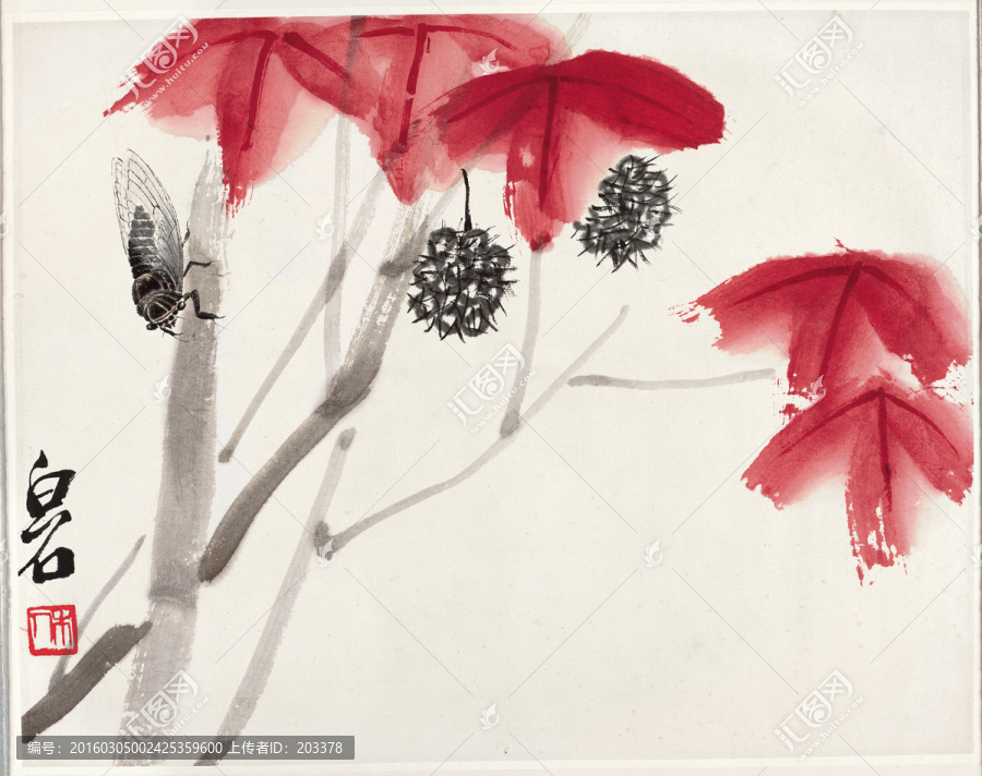 紅葉秋蟬