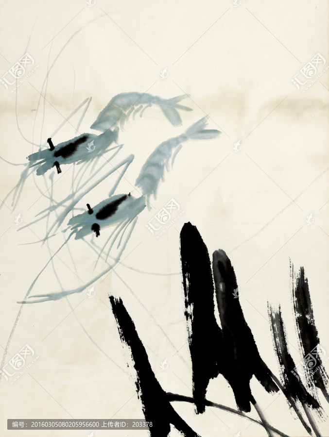 齊白石,魚蝦高清作品