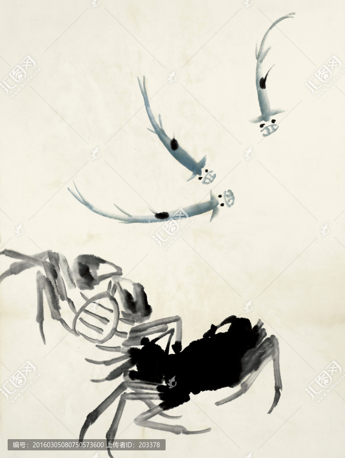 齊白石,魚蝦高清作品