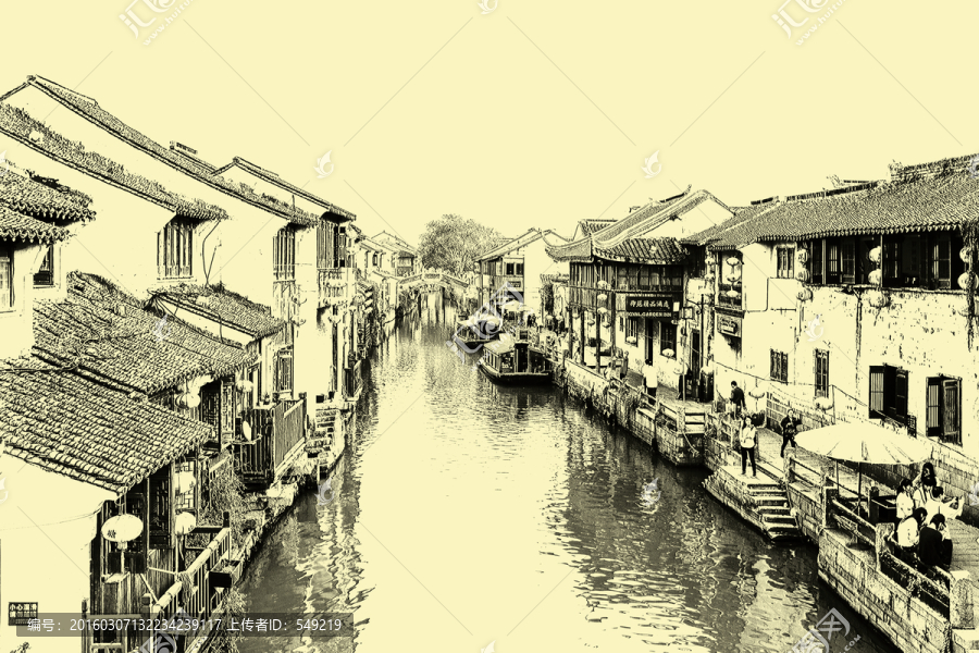 江南古鎮(zhèn)線描（未分層）