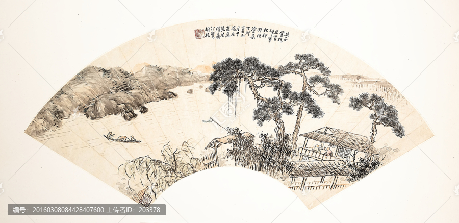 扇子中國畫高清