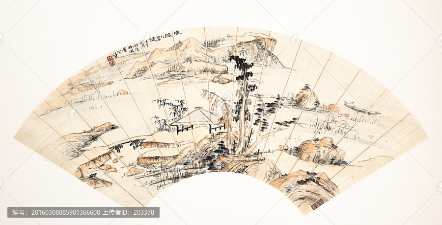 扇子中國畫高清