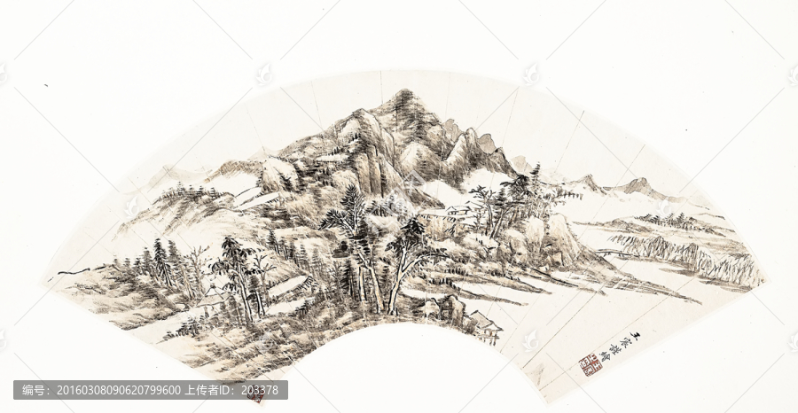 扇子中國(guó)畫(huà)高清