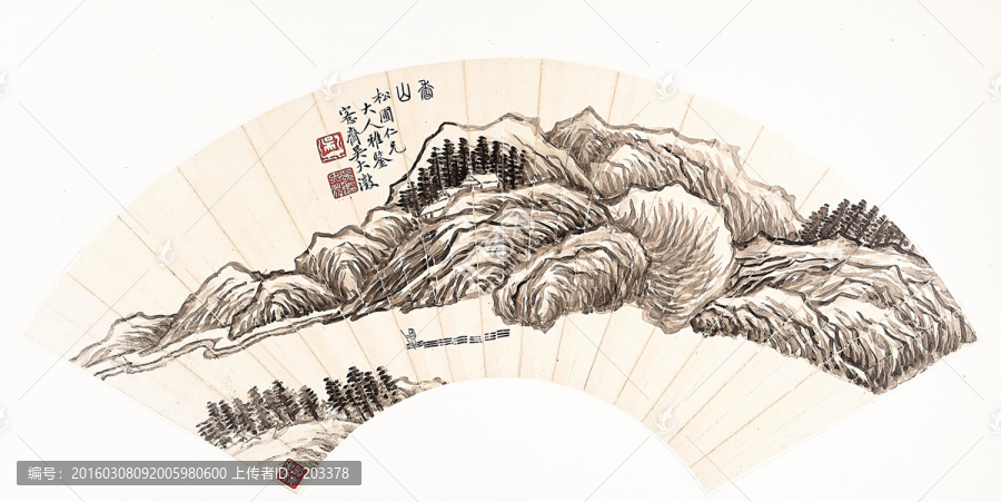 扇子中國畫高清