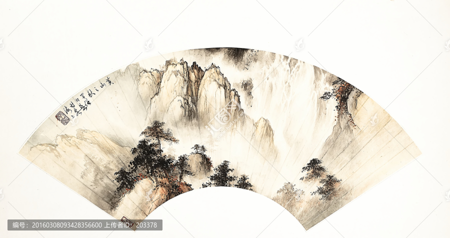 扇子中國畫高清