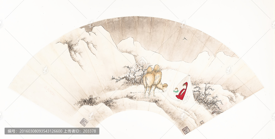 扇子中國畫高清