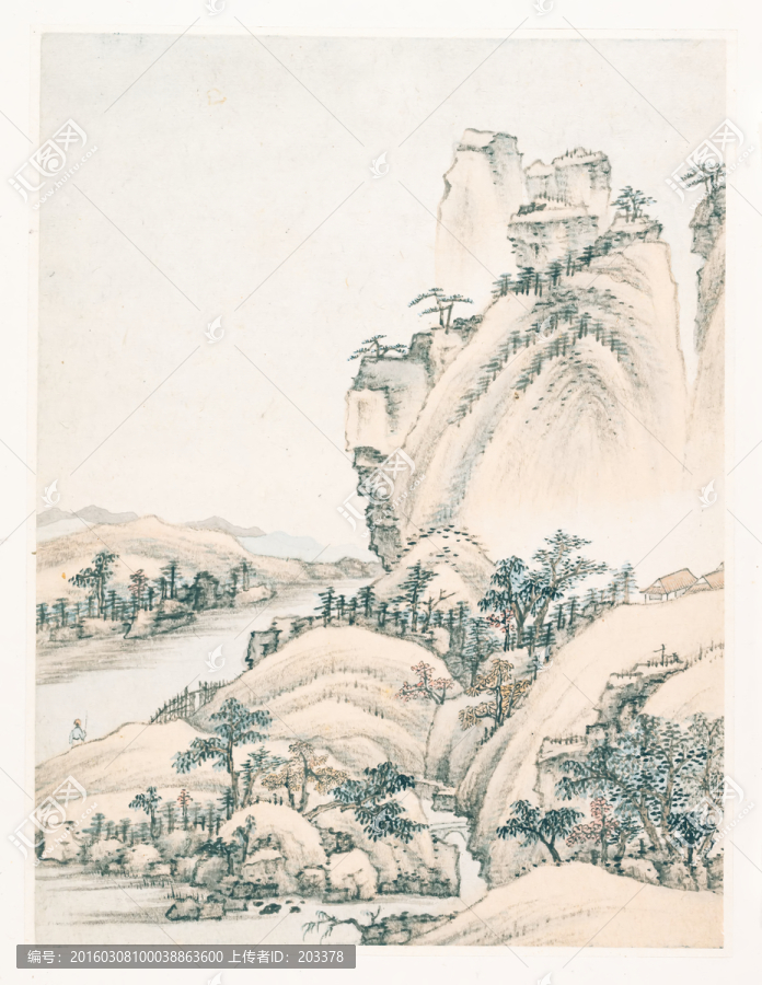清,蕭云從,山水冊(cè)頁(yè)高清圖