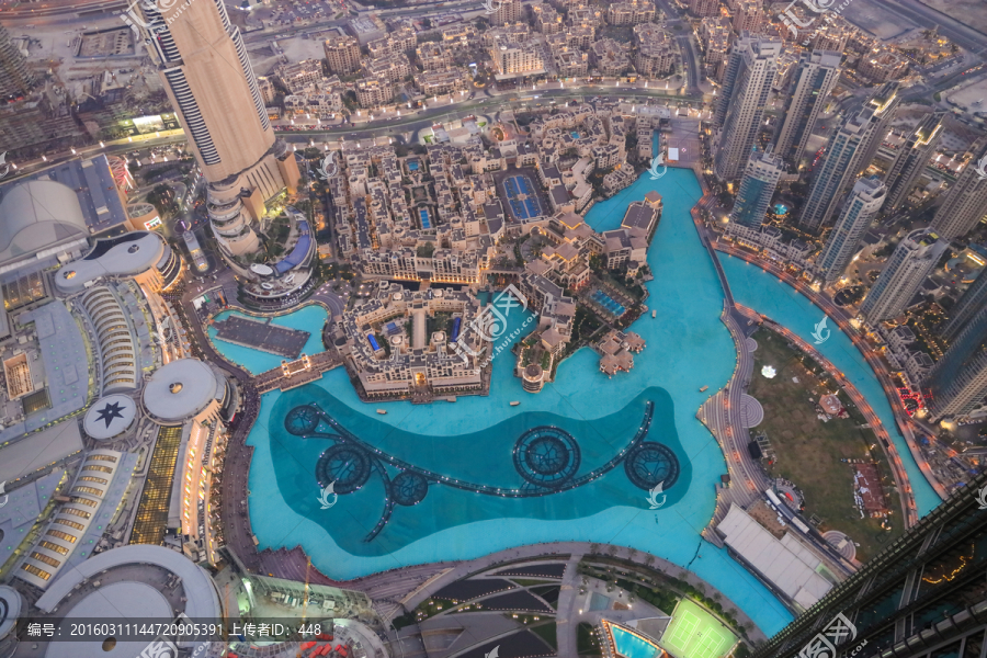 迪拜塔俯瞰,迪拜城市俯瞰