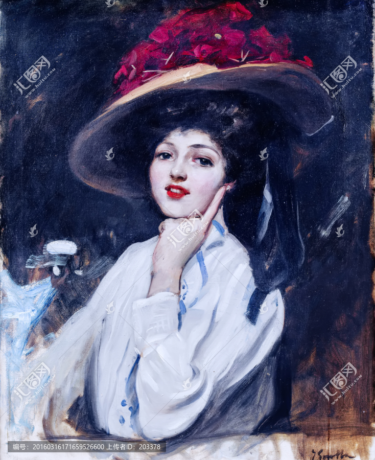 華金索羅拉,女性肖像油畫