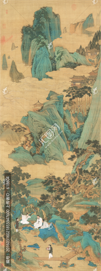 明,仇英,桃源仙境圖