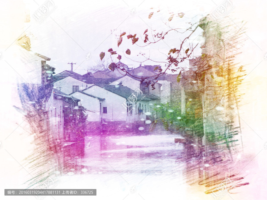 風(fēng)景畫,江南民居