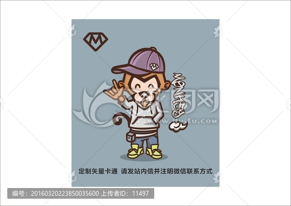 猴年,卡通猴子