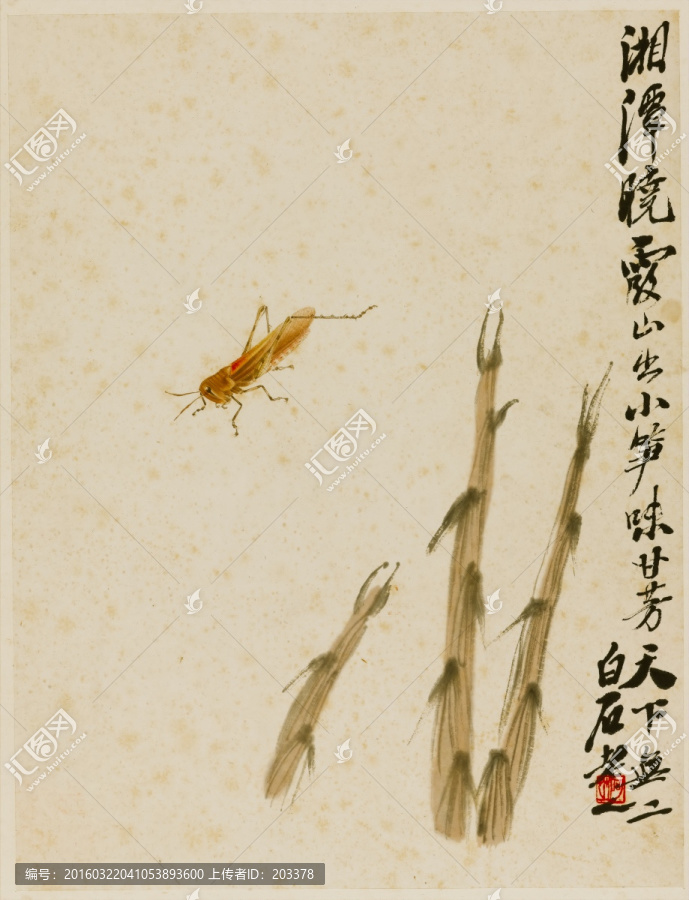 齊白石,竹筍螞蚱