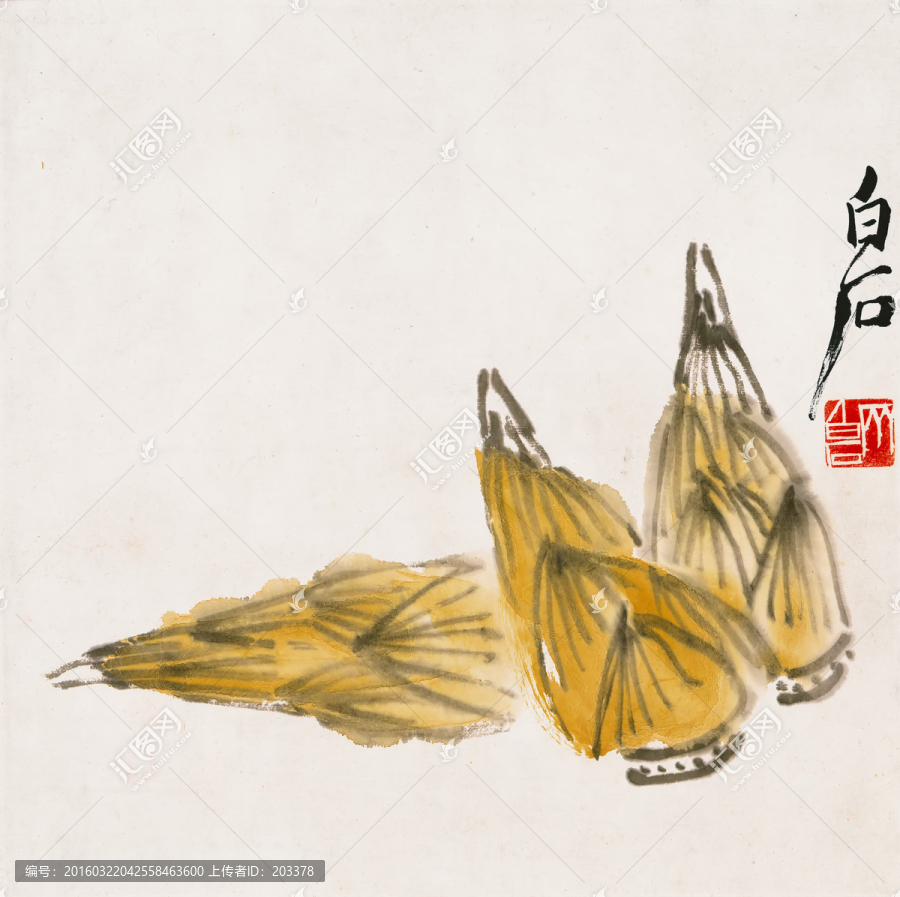 齊白石,竹筍圖