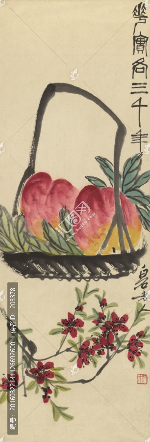 齊白石,三千壽桃