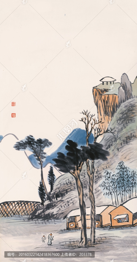 齊白石,山水紙