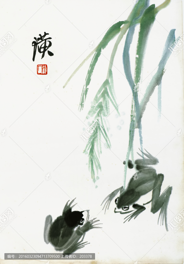 齊白石,青蛙高清國(guó)畫(huà)