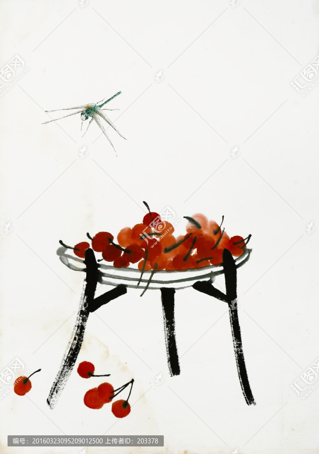 齊白石,蜻蜓花草高清作品