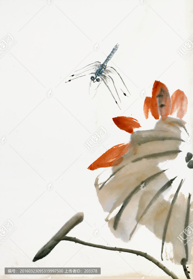 齊白石,蜻蜓花蟲(chóng)高清作品