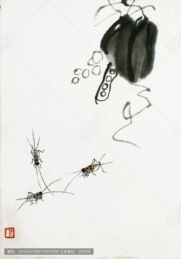 齊白石,蟋蟀高清作品