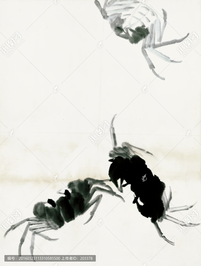 齊白石,螃蟹高清國畫