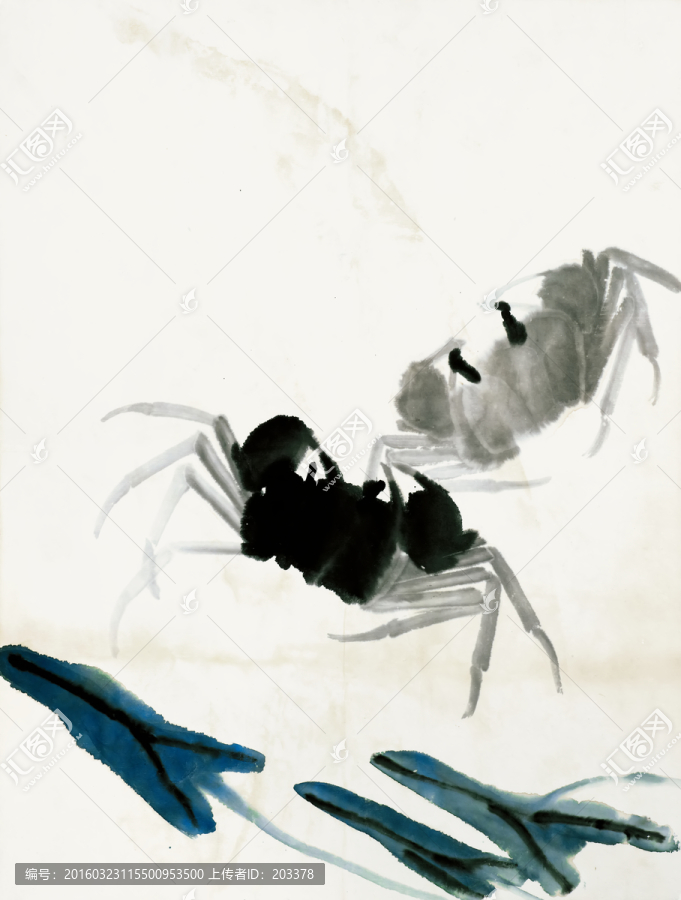 齊白石,螃蟹高清國畫