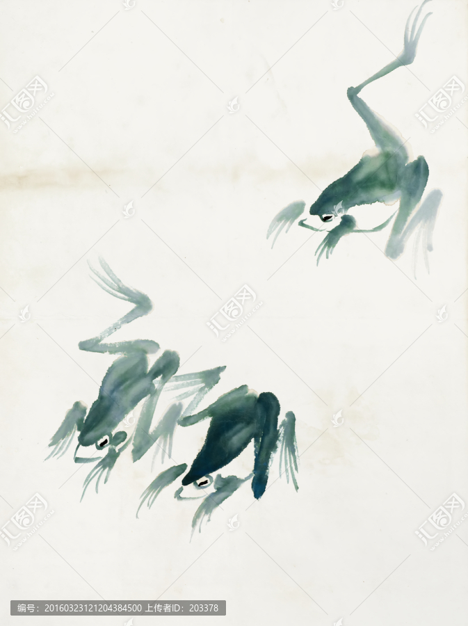 齊白石,青蛙高清繪畫(huà)