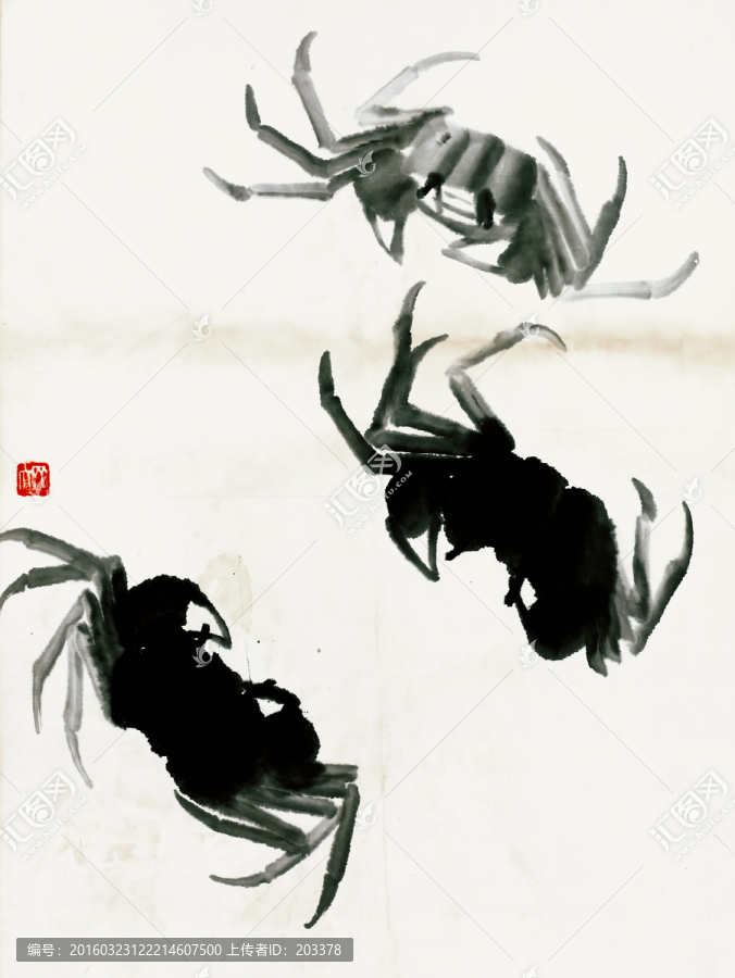 齊白石,螃蟹高清國畫