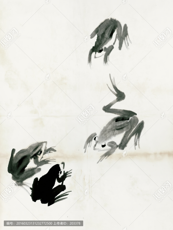 齊白石,青蛙高清繪畫