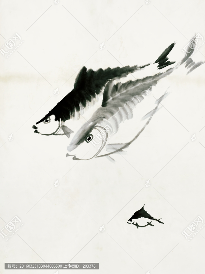 齊白石,魚(yú)嚇高清圖