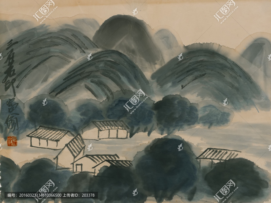 齊白石,山水水墨高清作品