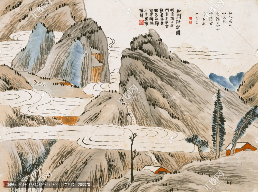 石門二十四景圖,石門臥云圖