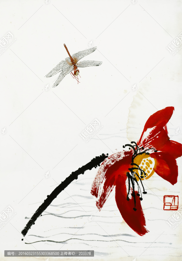 齊白石,蜻蜓花蟲高清作品