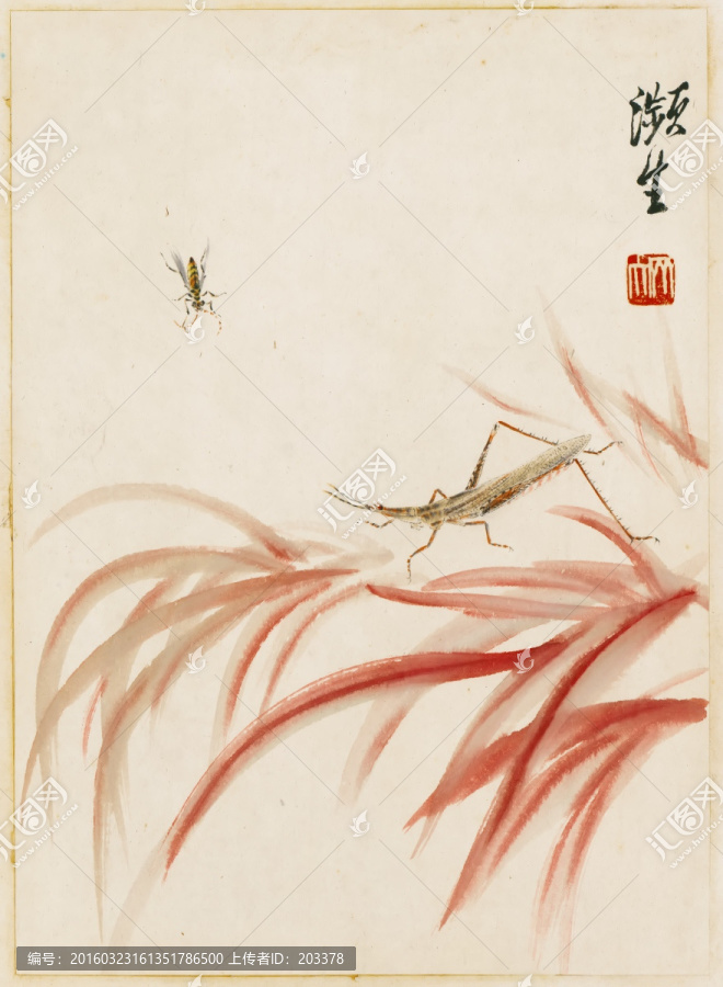齊白石,花蟲水墨高清作品