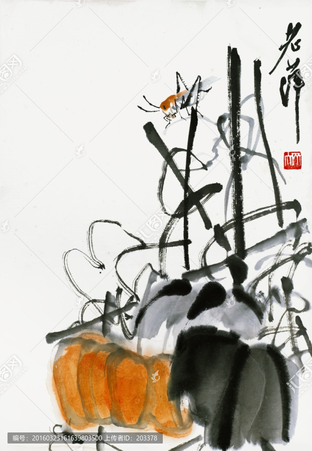 齊白石,花蟲水墨高清作品