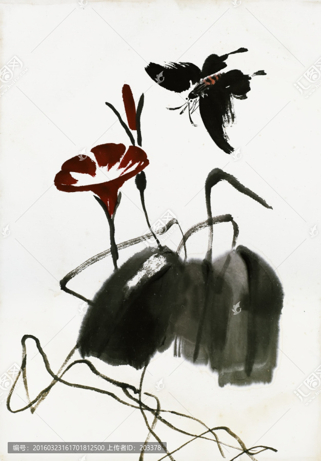 齊白石,花蟲水墨高清作品