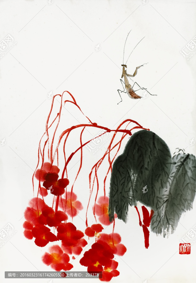 齊白石,花蟲水墨高清作品