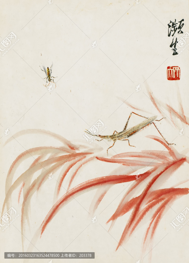齊白石,花蟲水墨高清作品