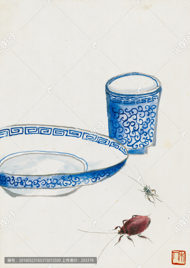 齊白石花蟲高清作品