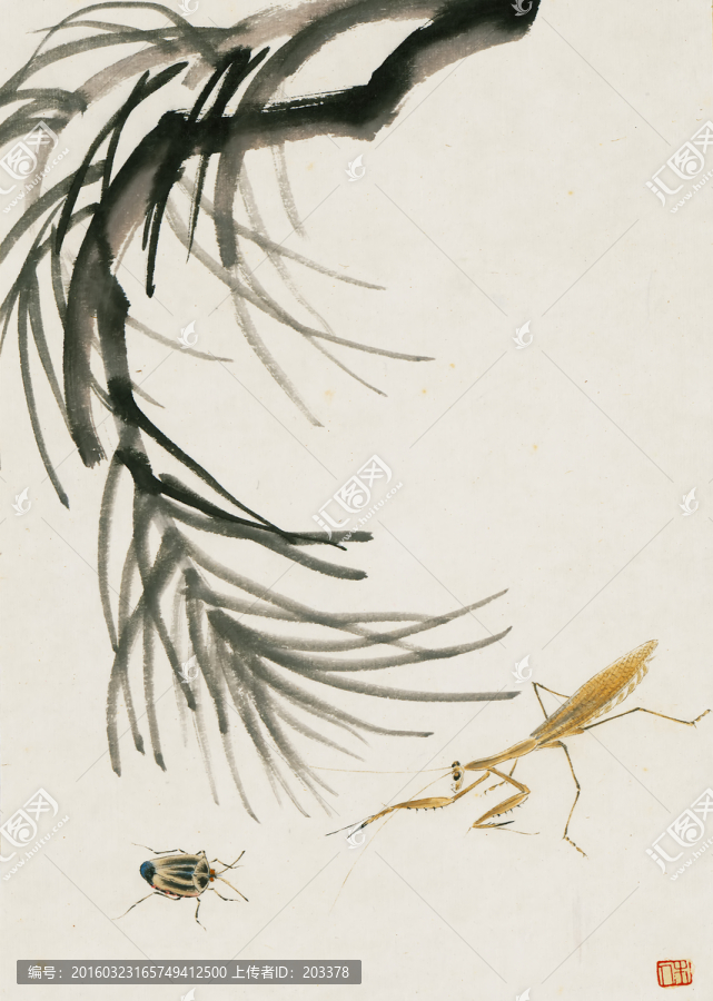 齊白石花蟲高清作品