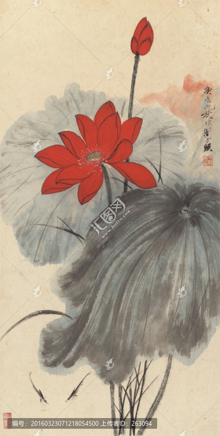 于非庵,荷花圖