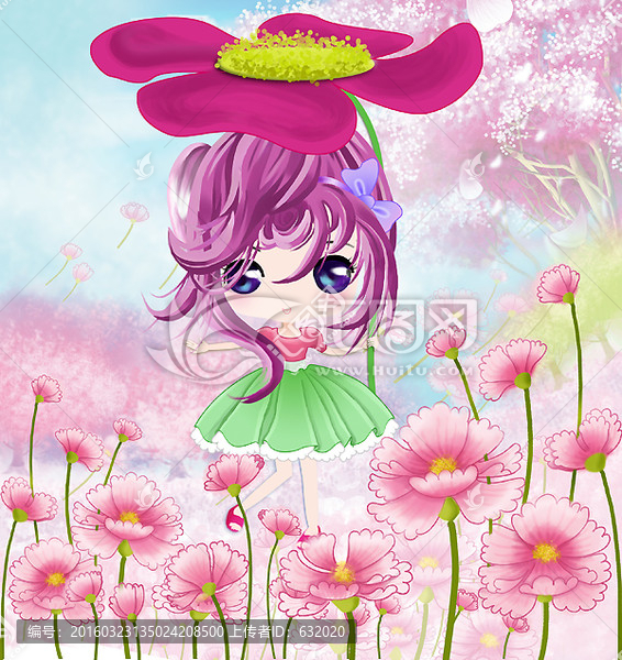 唯美花姑娘封面手機殼包包圖