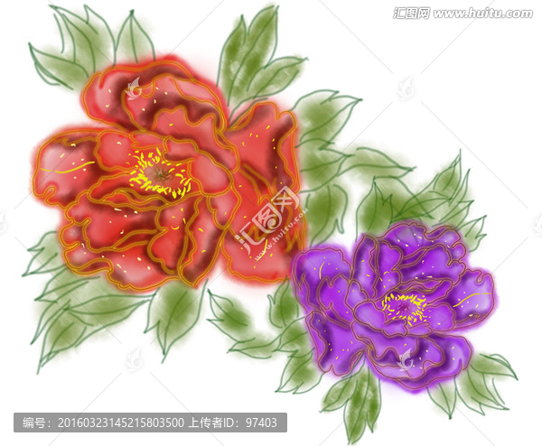 花卉手繪分層圖