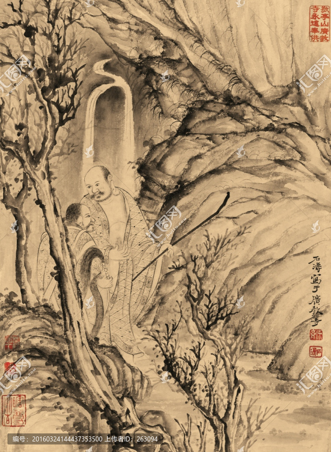 石濤,百開羅漢冊